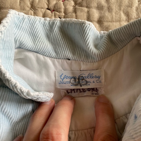 Adorable Light Blue Corduroy Baby Girl Coat - Picture 3 of 8